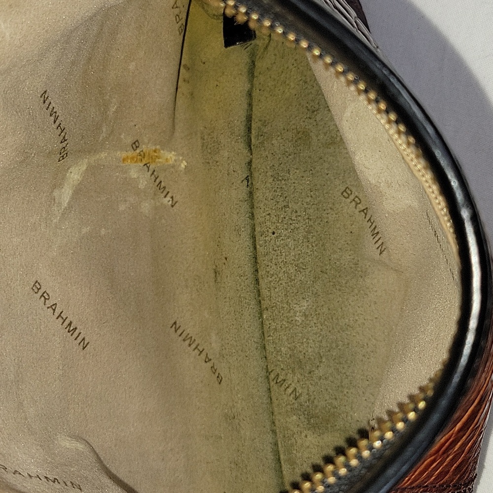 🤎🖤Brahmin Brown and Cognac Croc-Embossed Shoulder Bag🤎🖤 - Picture 10 of 12